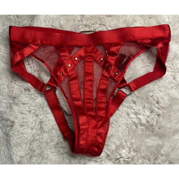 Honey Birdette INDRIA❤️ Red & Gold Cheeky Brief XS - Picture 2 of 4